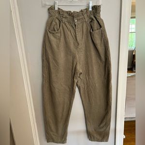 ZARA Corduroy Paper bag Pants